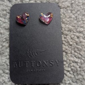 NWT Handmade Heart-Shaped Earrings - Multicolor